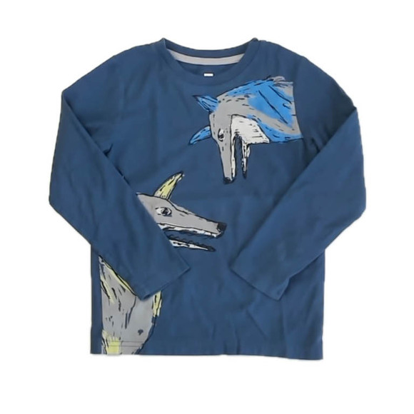 Tea Collection Other - Tea Collection Boys Blue Wolves Long Sleeve T-Shirt size: 6 Years